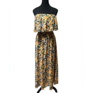 Yidarton Vibrant Strapless Floral Maxi Dress XS NWT